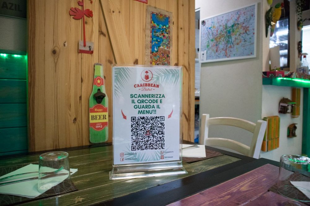 Il QR code del Caribbean Bistrot di Torino da cui visualizzare il menu in formato digitale