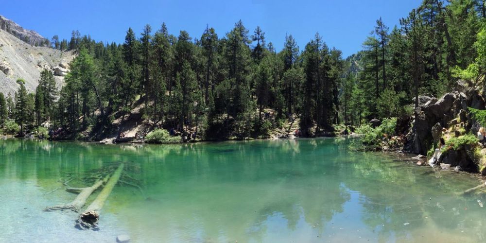 Lago Verde in Valle Stretta, una valle alpina raggiungibile da Bardonecchia, Piemonte