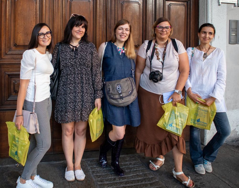 Le Travel Blogger Italiane partecipanti al mini blogtour #cartolinedatorino: da sinistra Sonia Esposito, Krizia Ribotta Giraudo, Paola Bertoni, Claudia Buratti, Virginia Bovolo