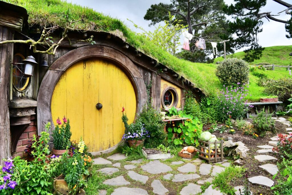 Casa degli Hobbit a Hobbiton in Nuova Zelanda