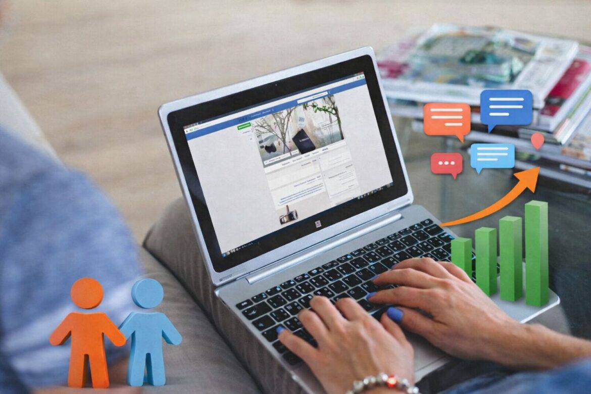 Gestione di gruppo Facebook, immagine generata da AI