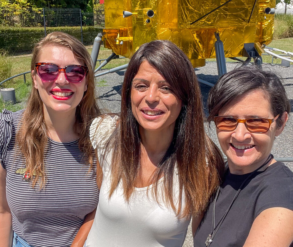 Paola Bertoni, Lucia Speziale e Marina Fiorenti alla Cité de l'Espace a Tolosa