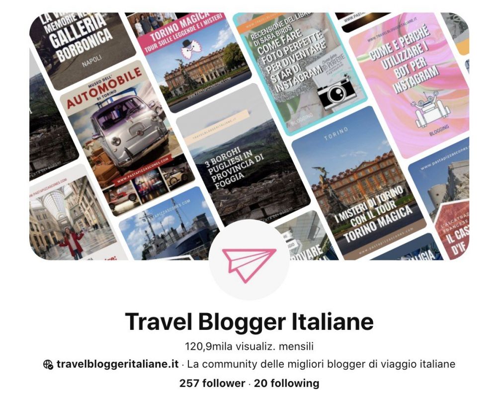 Profilo Pinterest Travel Blogger Italiane