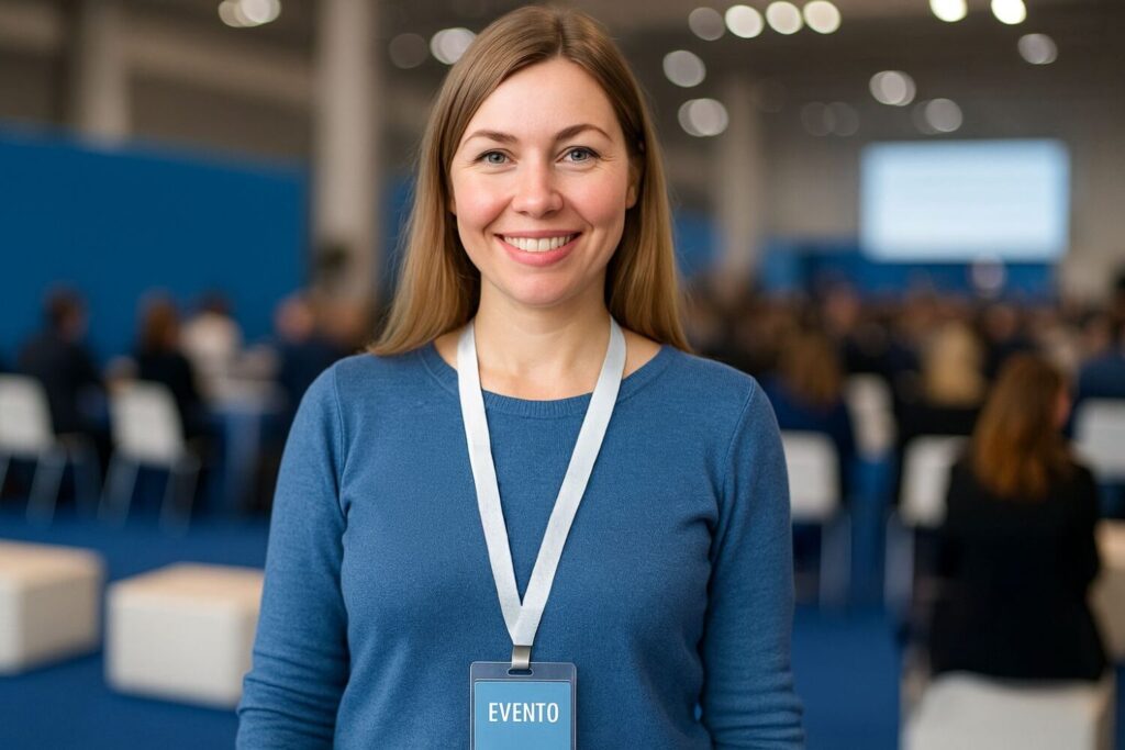 Blogger a un evento, immagine creata da AI