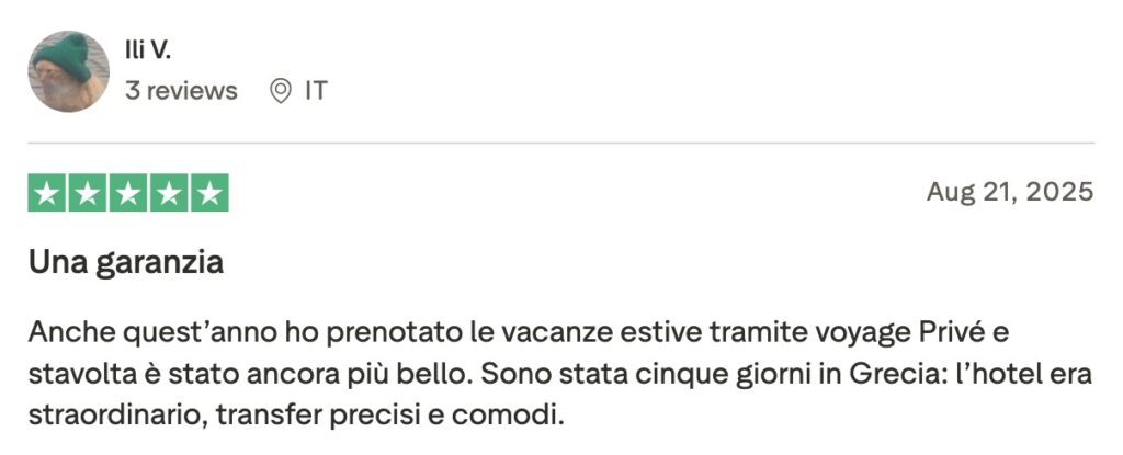 Recensione Voyage Privé su Trustpilot
