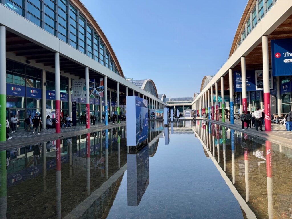 Un'area interna di Rimini Fiera dove si svolge il TTG Rimini