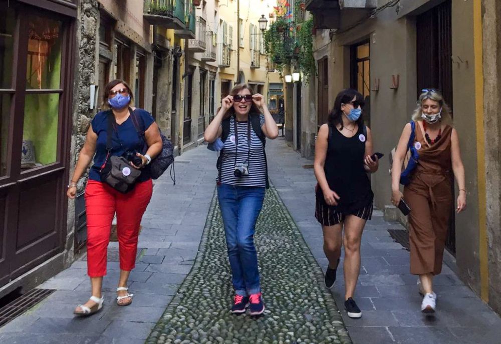 Travel Blogger Italiane all'educational tour in Valsesia: Claudia Buratti di Domani andiamo a, Paola Bertoni di Pasta Pizza Scones, Krizia Ribotta Giraudo di Krizia in Travelland, Valeria Salvai di Mente in viaggio