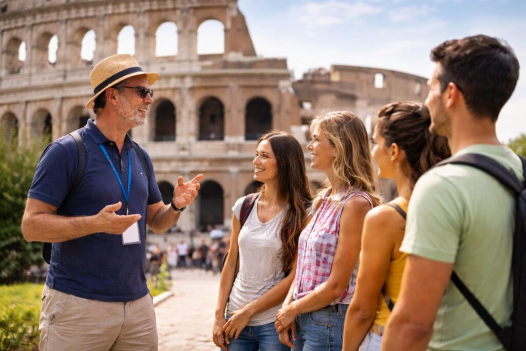 Visita guidata a Roma, immagine creata da AI