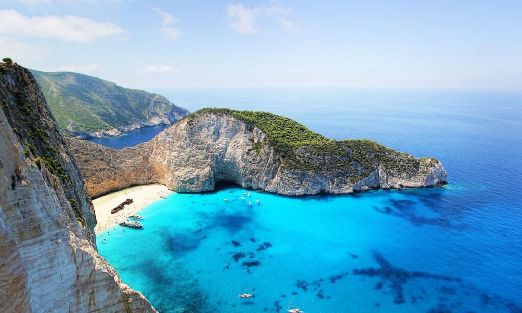 Spiaggia di Navagio Zante nelle isole Ionie